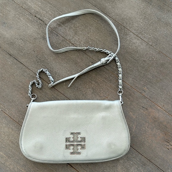 Tory Burch - silver crossbody and clutch with removable chain - Picture 1 of 9